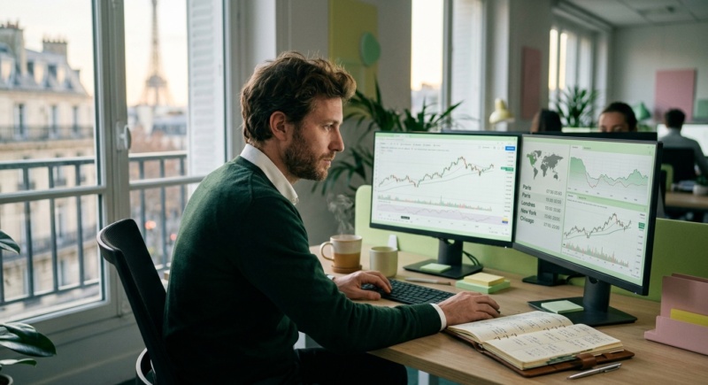 Trader les Futures depuis la France : Sessions, Horaires et Décalage — image éditoriale TickWise