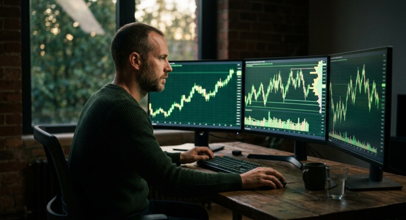 Analyser Plusieurs Unités de Temps en Futures Trading — image éditoriale TickWise