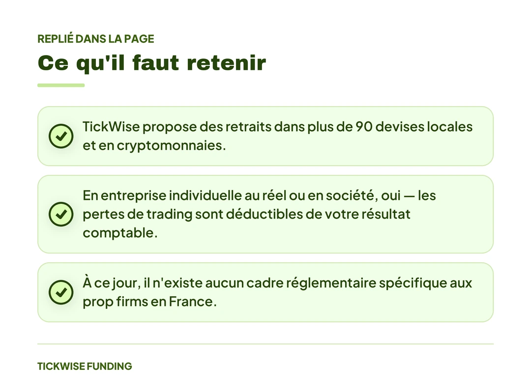 Fiscalité du Prop Trading en France : Guide Pratique 2026 — Ce qu'il faut retenir