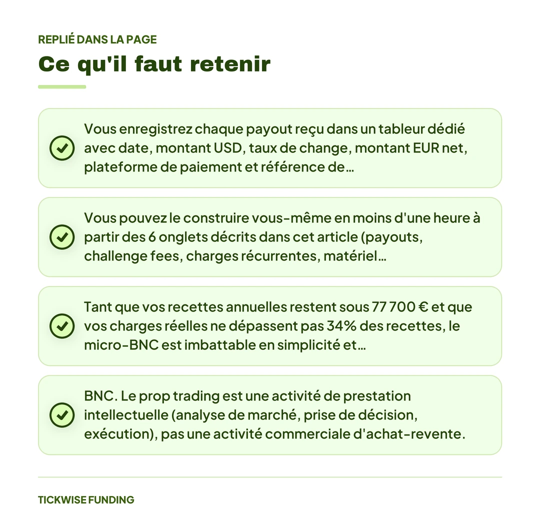 Comptabilité du Prop Trading : Suivre ses Gains et Pertes — Ce qu'il faut retenir