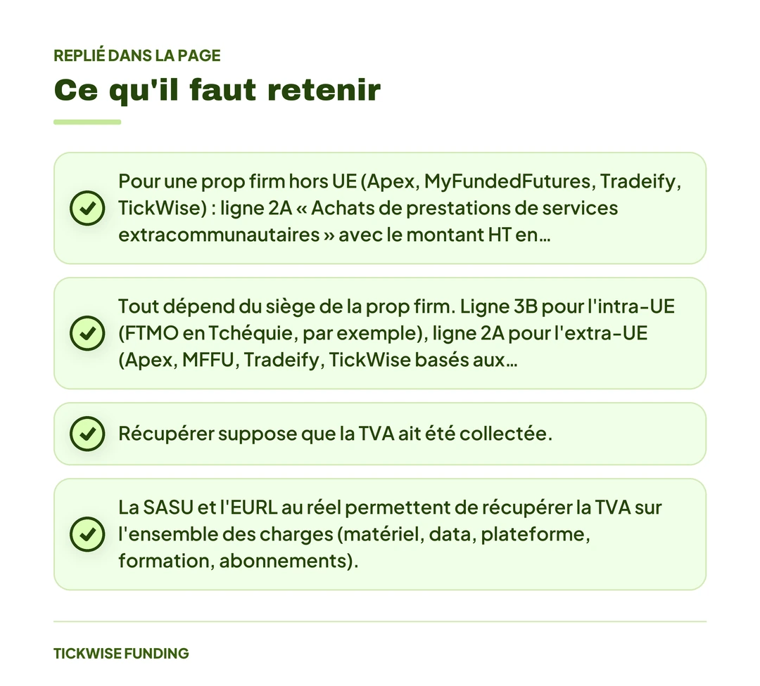 TVA et Prop Trading en France : L'Autoliquidation Expliquée — Ce qu'il faut retenir