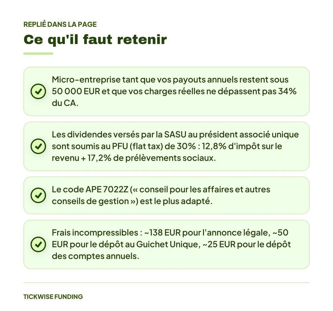 Ouvrir une SASU pour le Prop Trading : Avantages et Démarches — Ce qu'il faut retenir