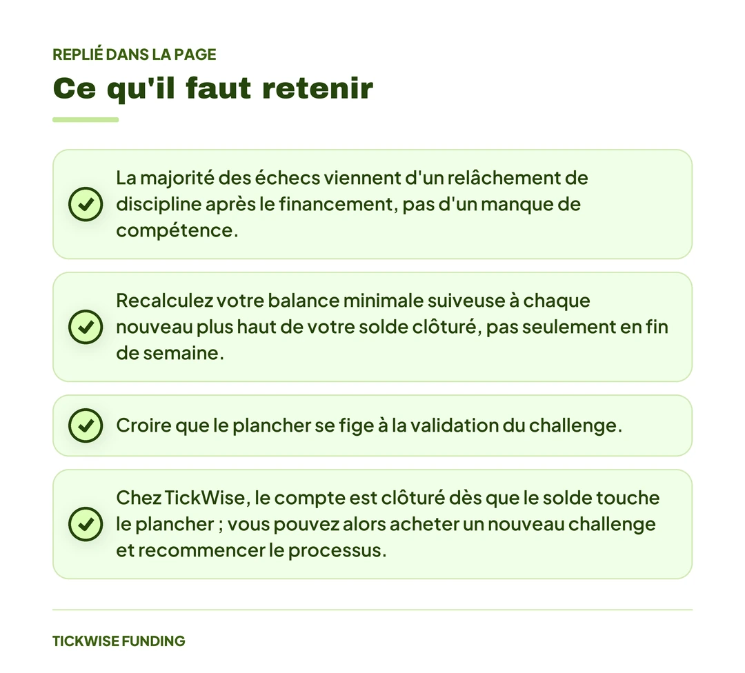 Les 5 Plus Grosses Erreurs qui Font Perdre un Compte Financé — Ce qu'il faut retenir
